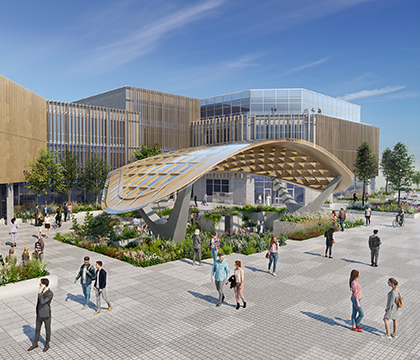 Octatube's fist timber and glass gridshell