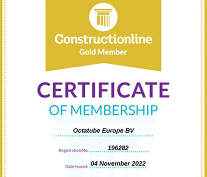 Octatube achieves Constructionline Gold status